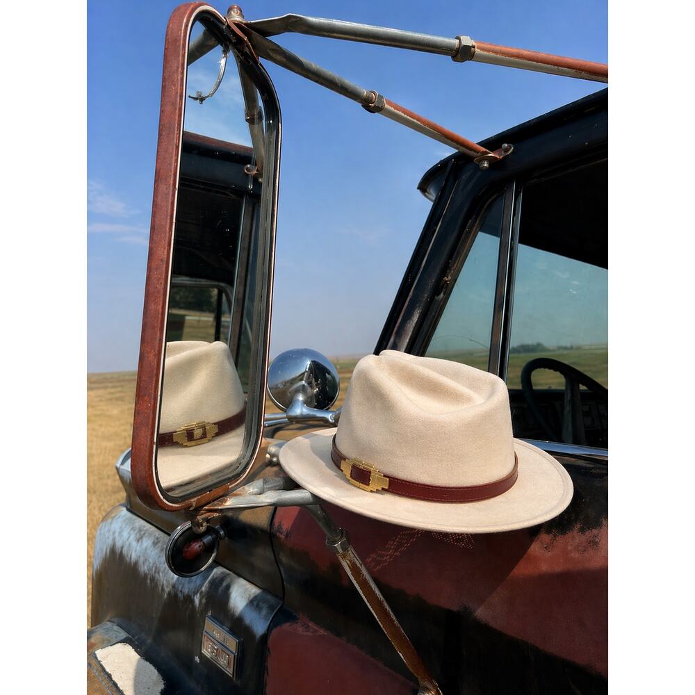 Vintage Reworked Wool Fedora Hat Cream Western Festival Boho Ralph Lauren Style